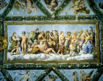 The council of the gods (detail) from the Loggia of Cupid and Psyche, 1518 by School of Raphael